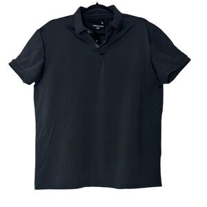 Stone Falcon Polo Shirt Men's Large  Black Short Sleeve Athleisure Golf